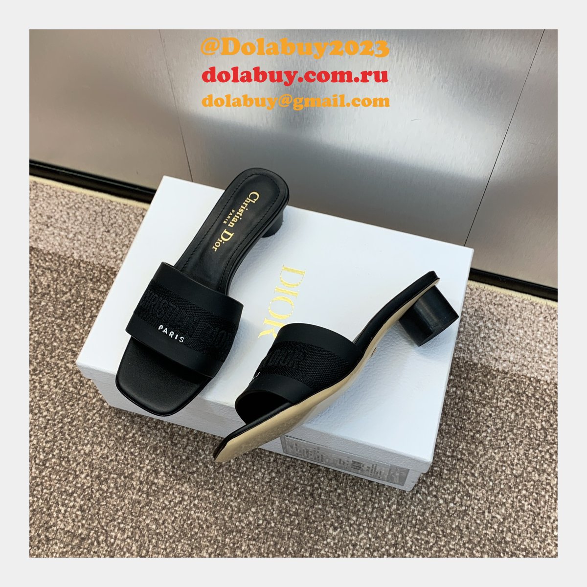 Top Quality DIOR Dway Heeled Slide