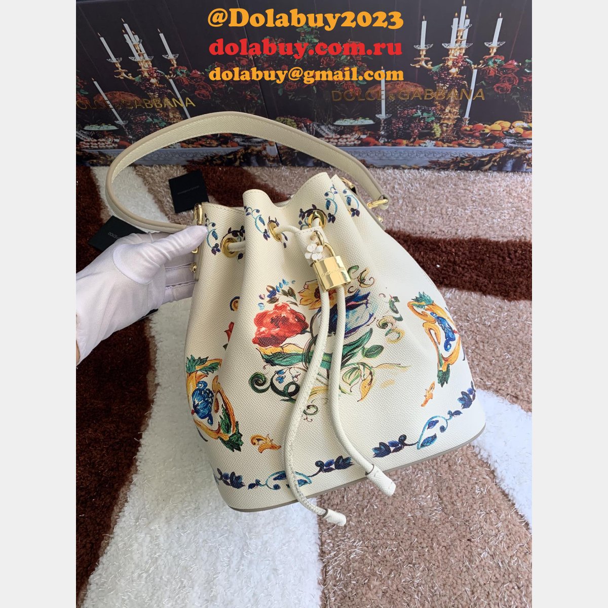 Multicolor Majolica 5500 Bucket Sling Fake Dolce & Gabbana Bag