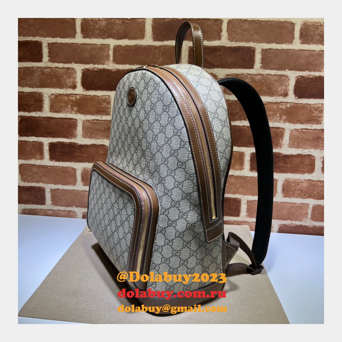 seller G*u*i dolabuy fake backpack 704017 interlocking g ebony supreme