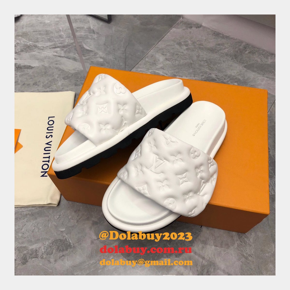 Perfect Louis Vuitton Pool Pillow Flat Comfort Mule Fake Shoes
