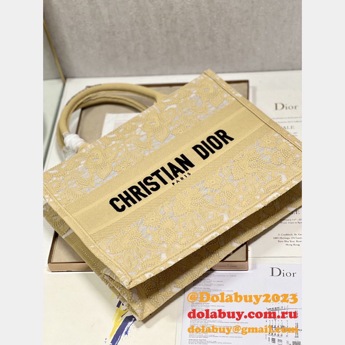 Dior Replica Book tote Bayadere D-Stripes AAA+ Bags