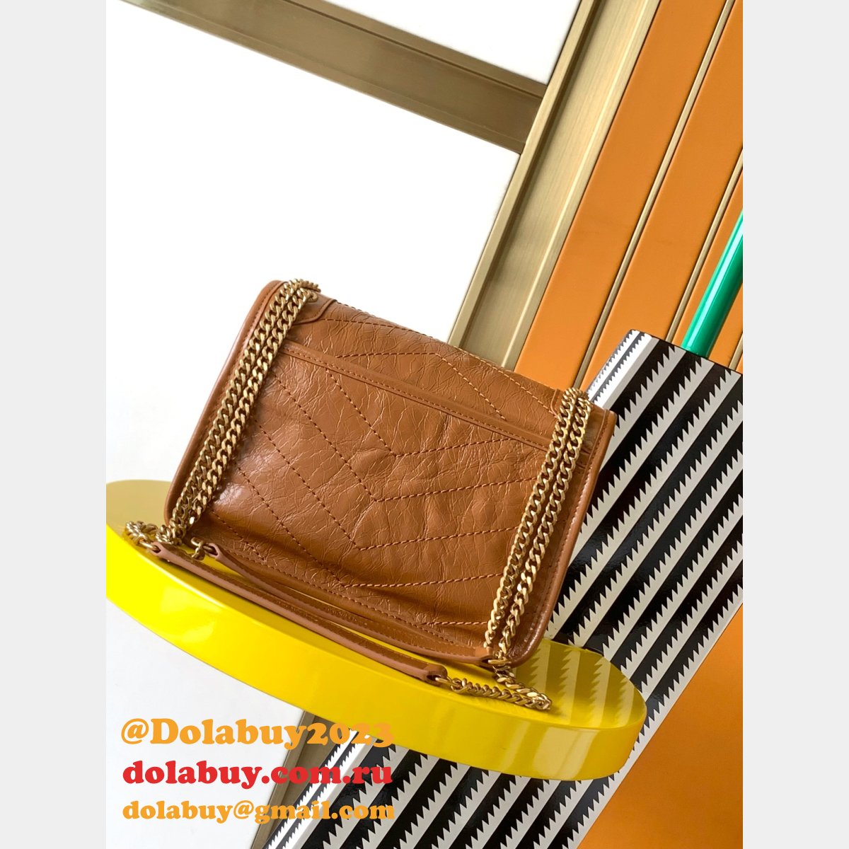YSL Replica Niki 22cm crinkled vintage leather 533037