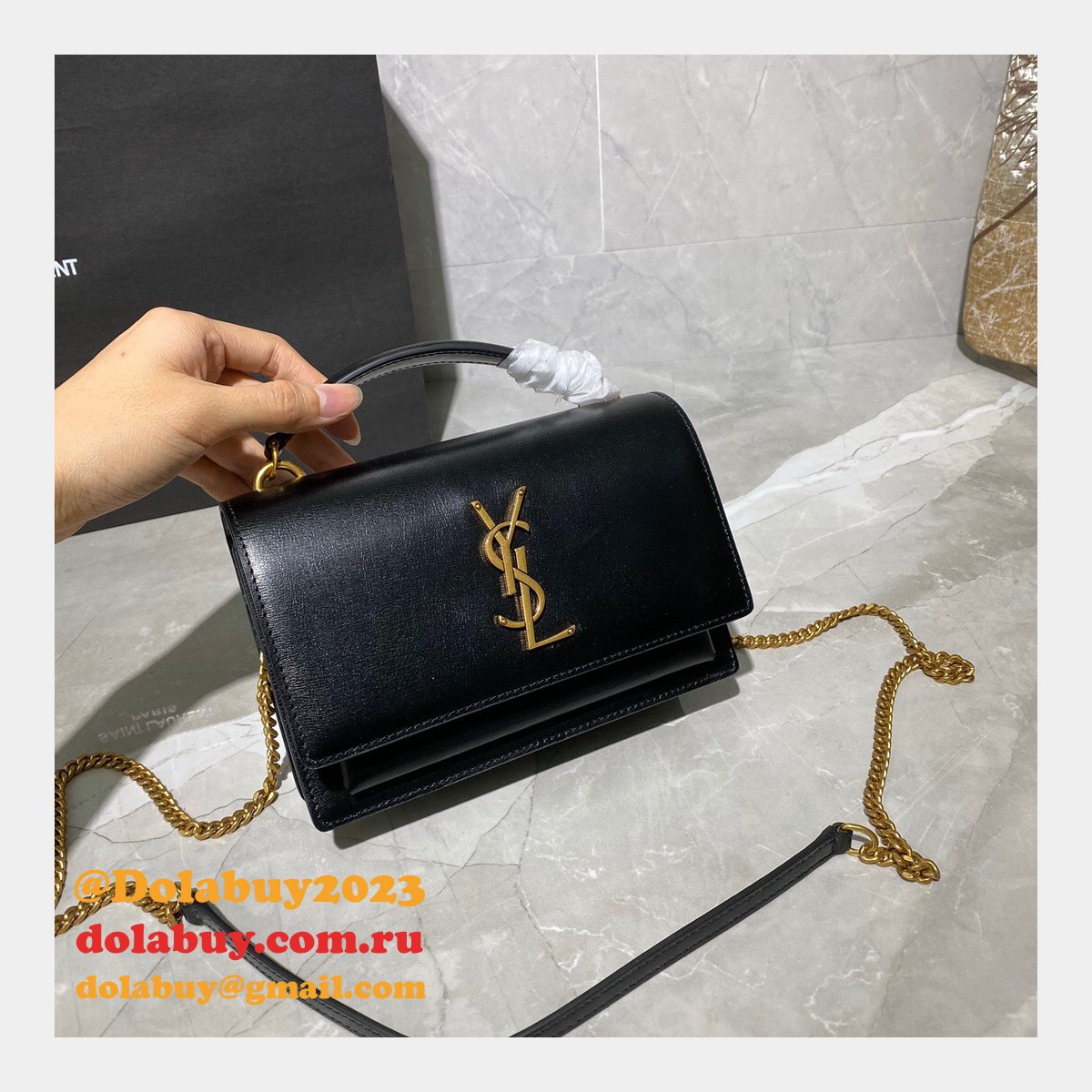 Buy Replica YSL Sunset 19cm Bags Online Black