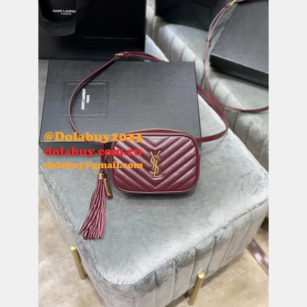 Replica Saint Laurent Lou Matelassé Leather Belt Bag