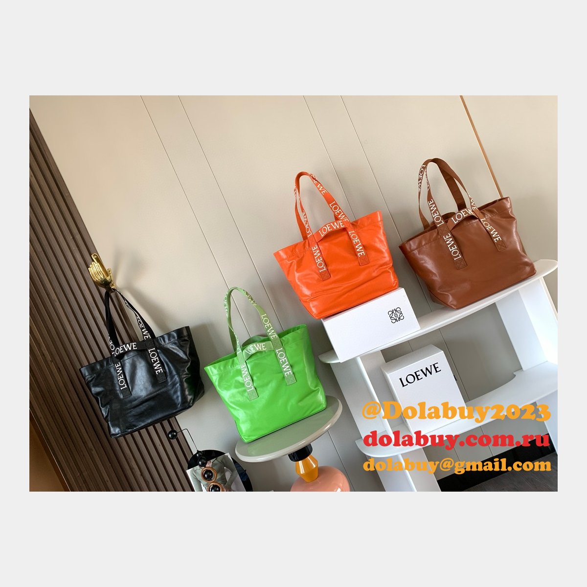 Best 1:1 Quality 9014 Loewe Fold Shopper Shopping Replica Bags