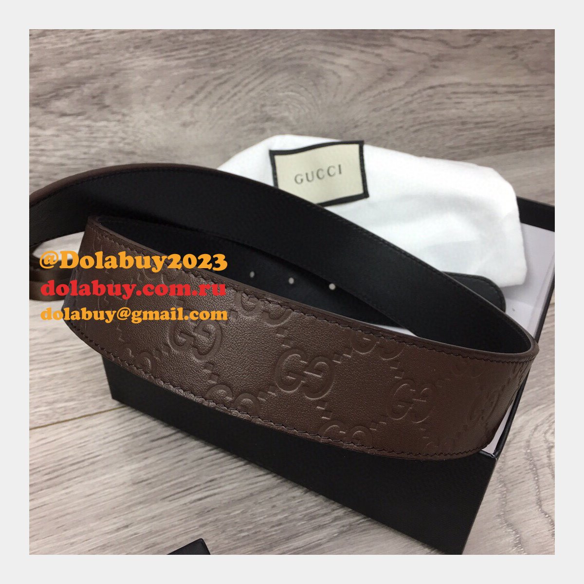 fake G*u*i 37mm double g leather replica belt