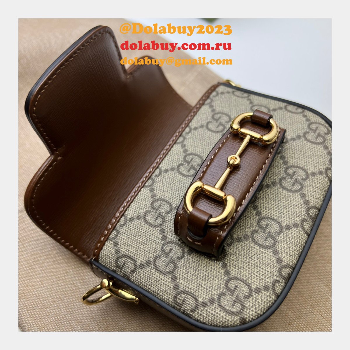 china G*u*i high-end replica 699760 horsebit 1955 strap wallet