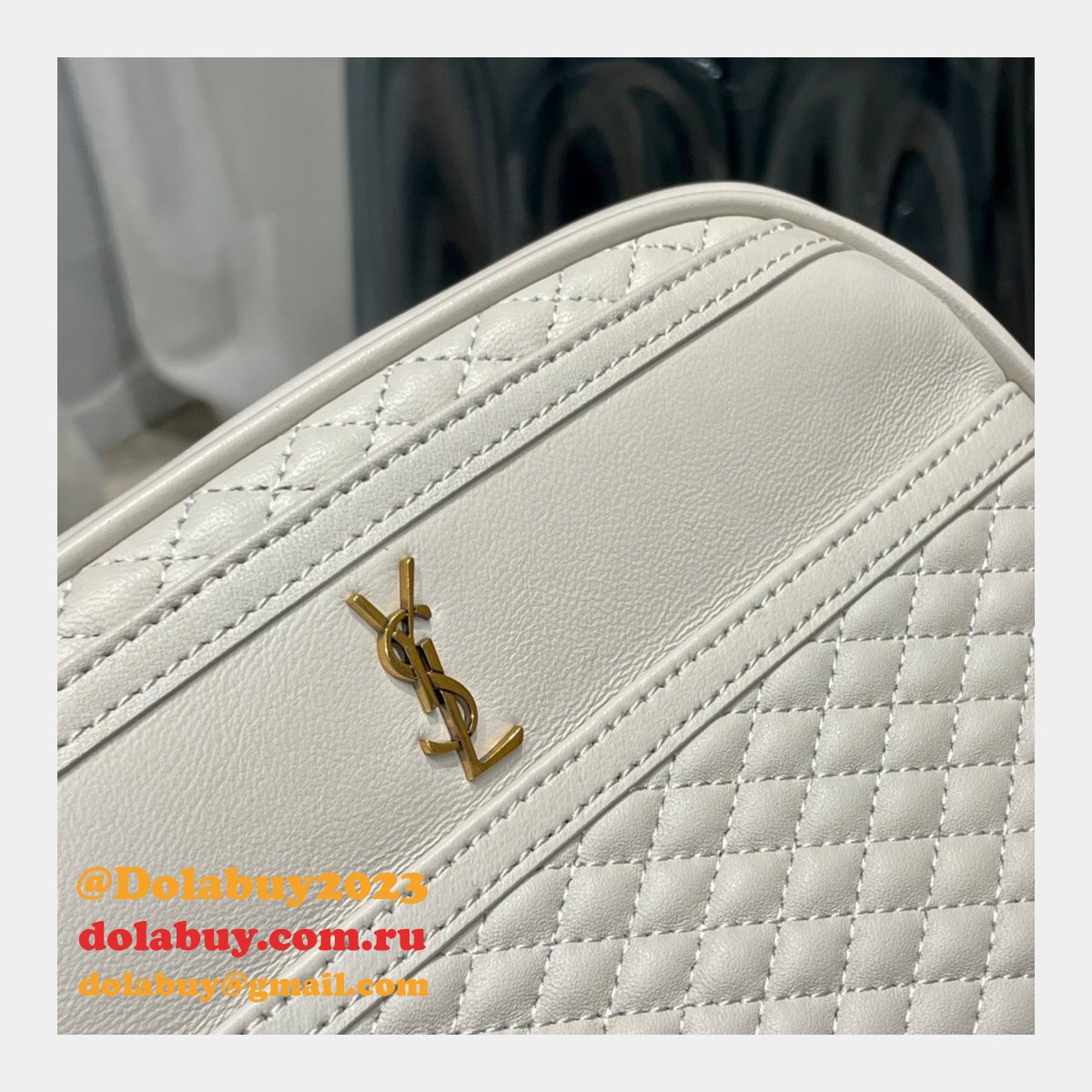 Replica YSL 64899 Red/White/Black Victoire camera bag High Quality