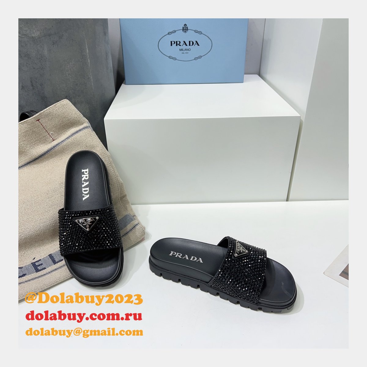 Our Dolabuy Webstore Prada Replica High Quality Flat Sandals