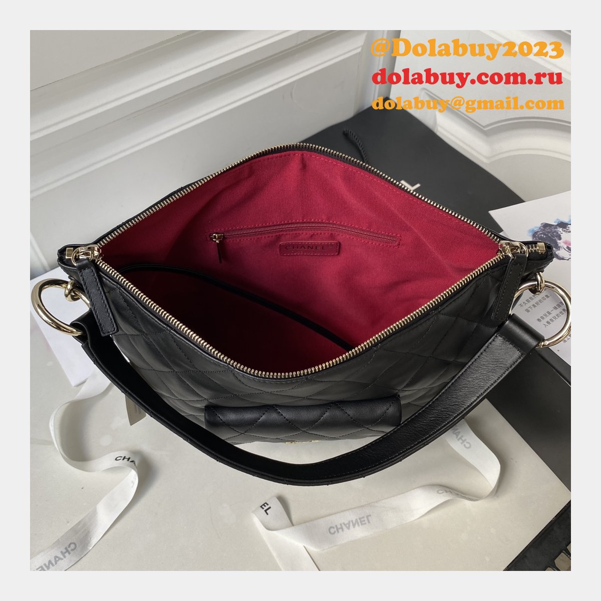 High Quality Hobo AS4347 Replica Designer Black Handbags