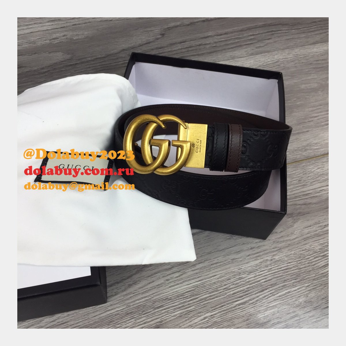 G*u*i belt with double g buckle 37mm-1 knockoff