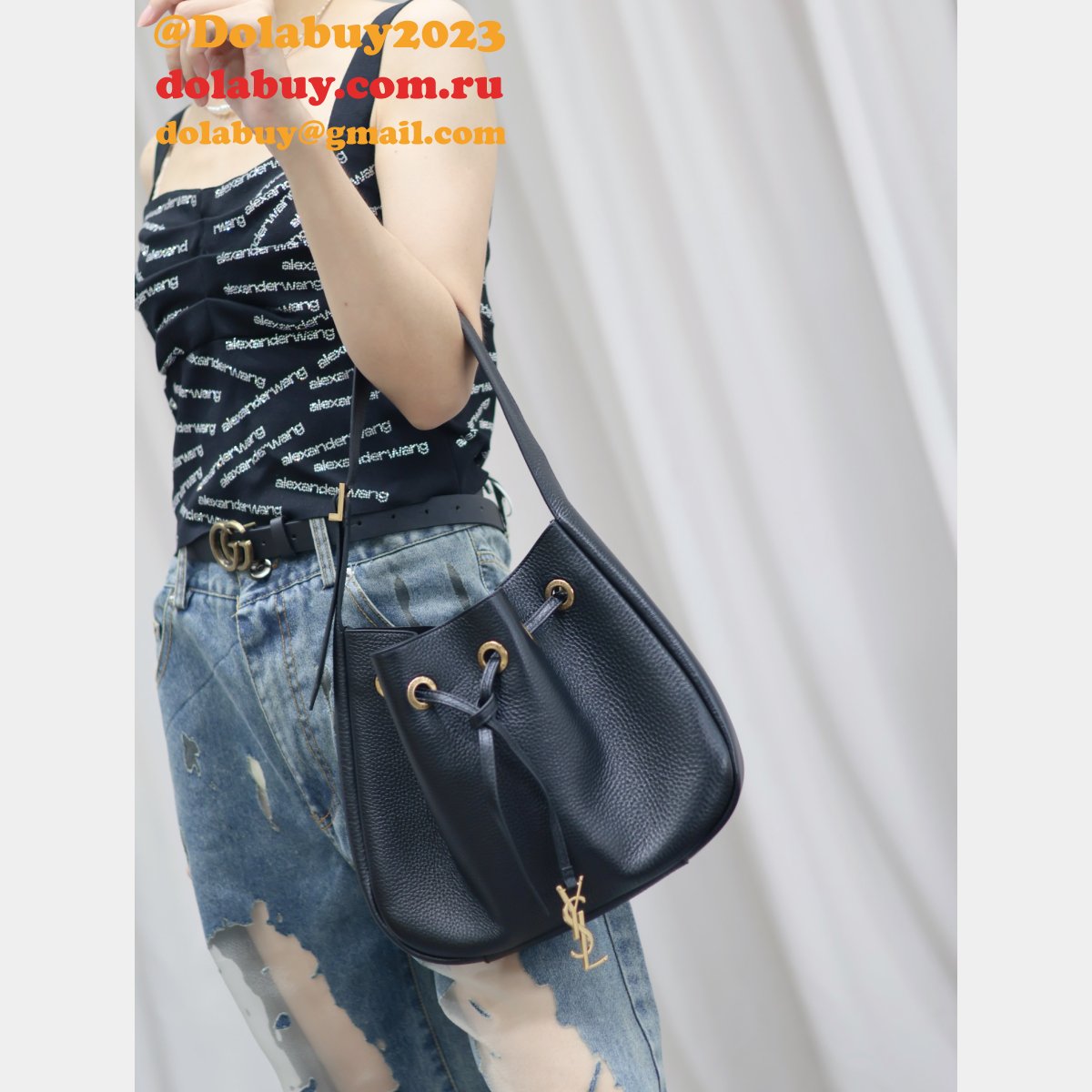 Saint Laurent 796626 Black Hobo Replica Inspired Online Store