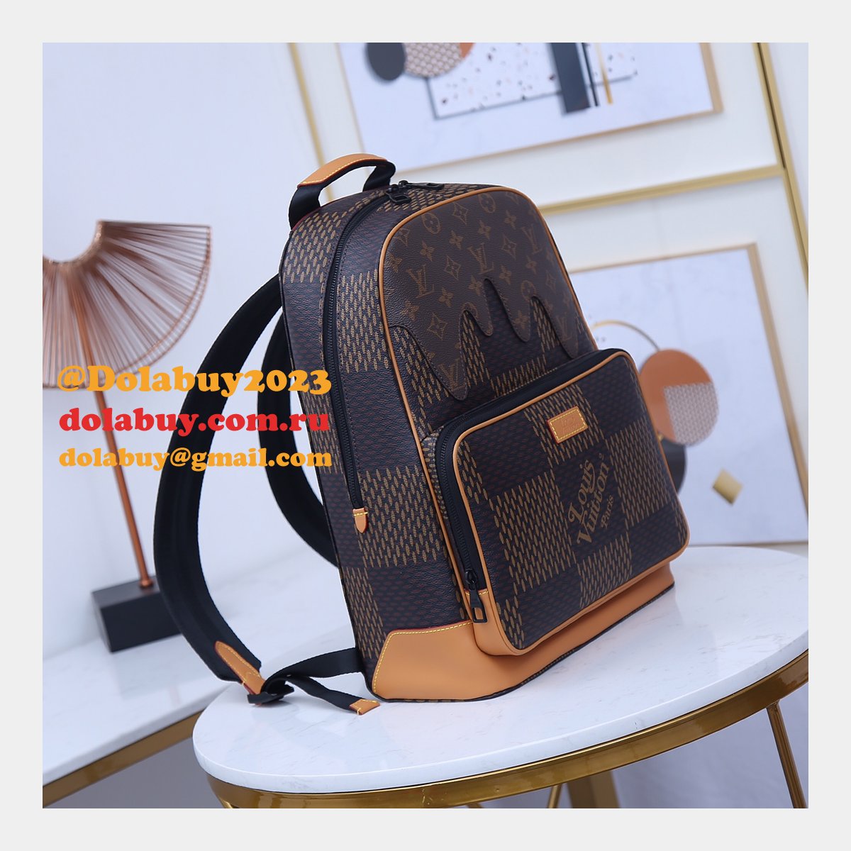 Replica Louis Vuitton Campus Backpack Monogram Nigo N40380 Bag