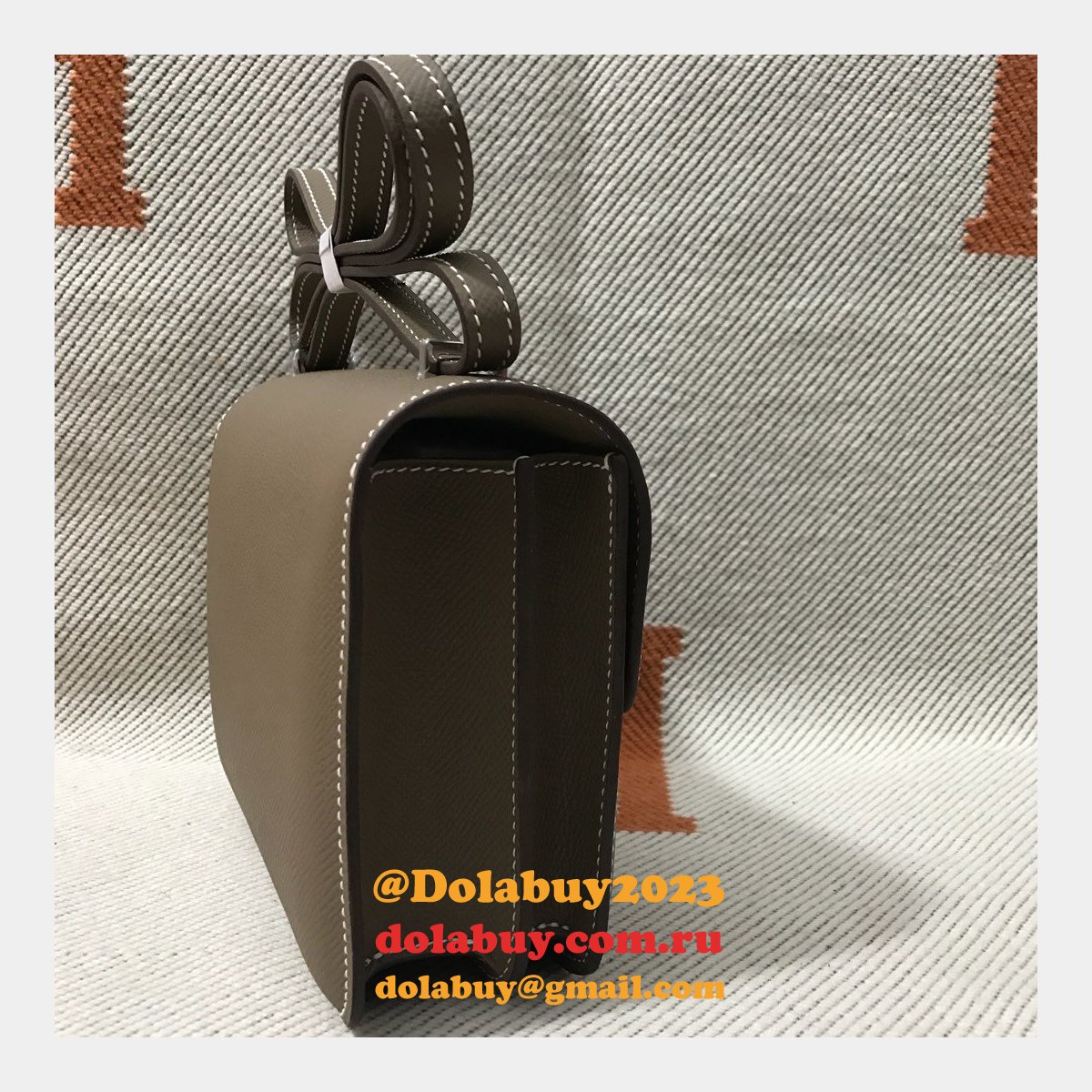 Hermes Constance Bag 18cm Epsom Leather Dark grey