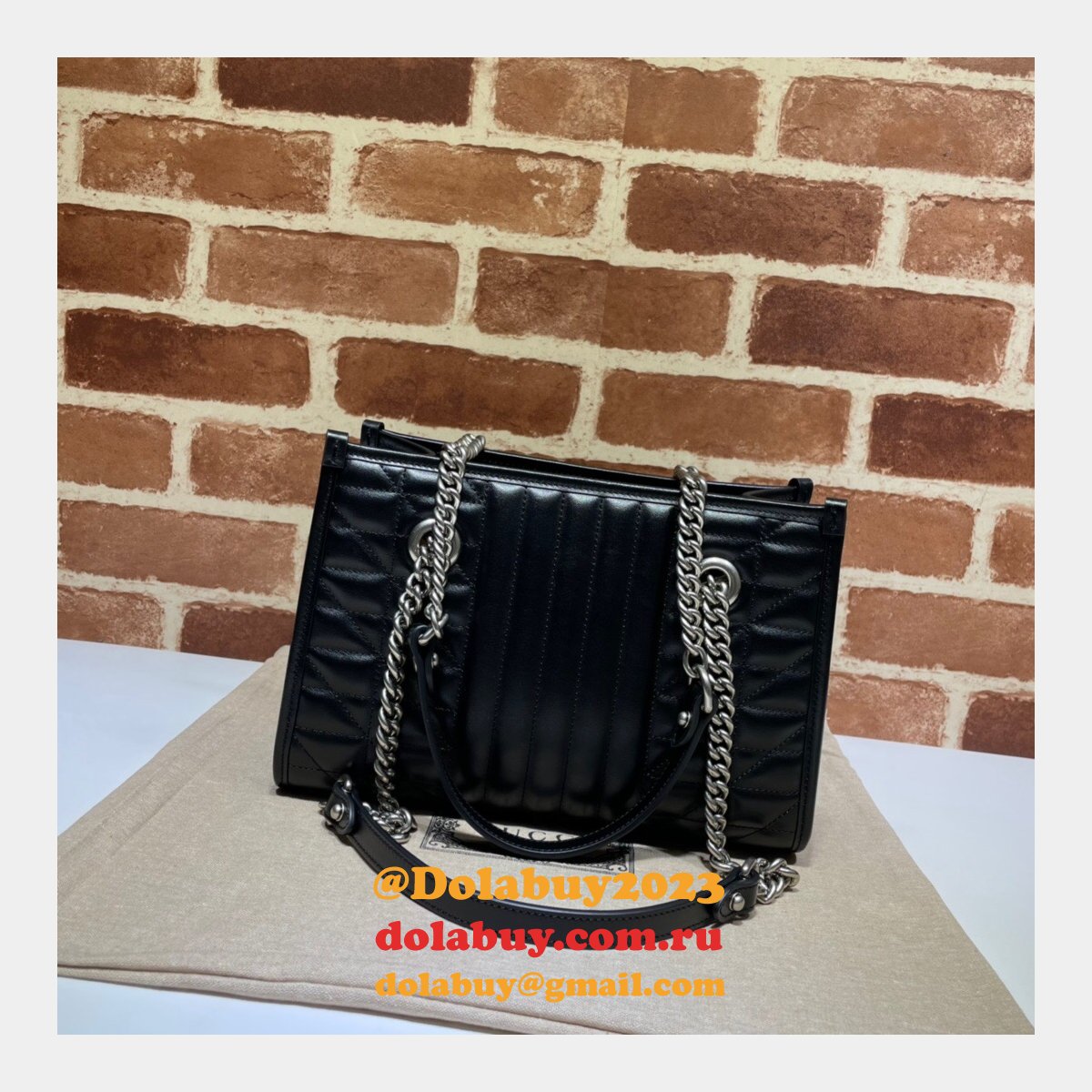 replica G*u*i 681483 gg marmont black sale bolsa bag