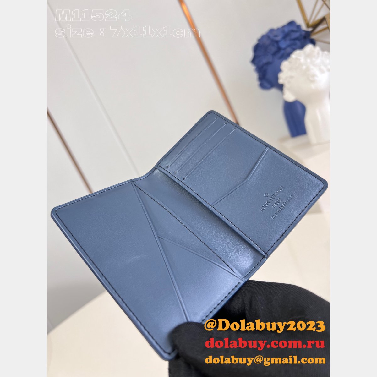 Pocket Organizer Taurillon Double Card Holder Zippy Vertical LV