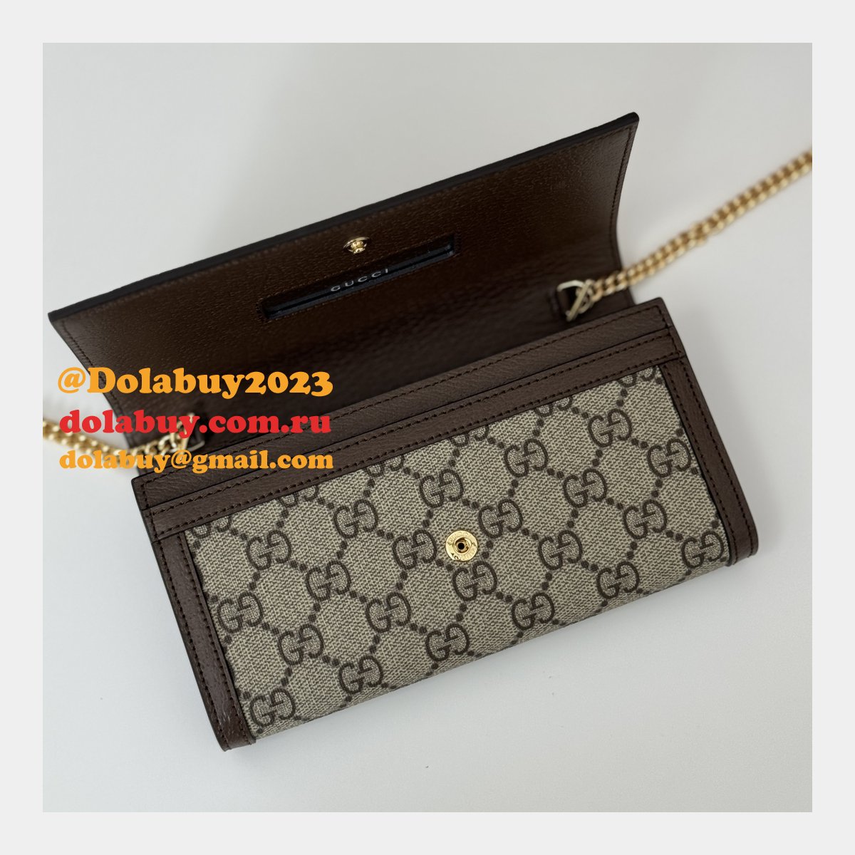 G*u*i ophidia chain 1:1 mirror inspired 772309 wallet gg canvas continental