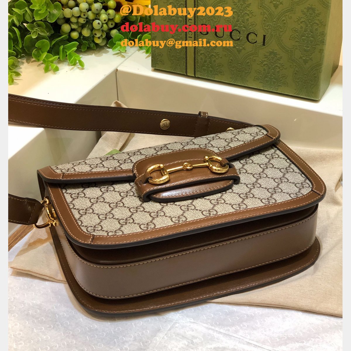 G*u*i replica gg horsebit 1955 shoulder 602204 brown bag