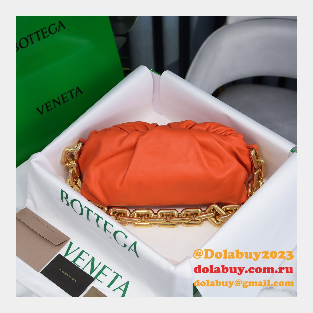 top best quality b0tte*a Ven*ta replica 30cm chain pouch bag