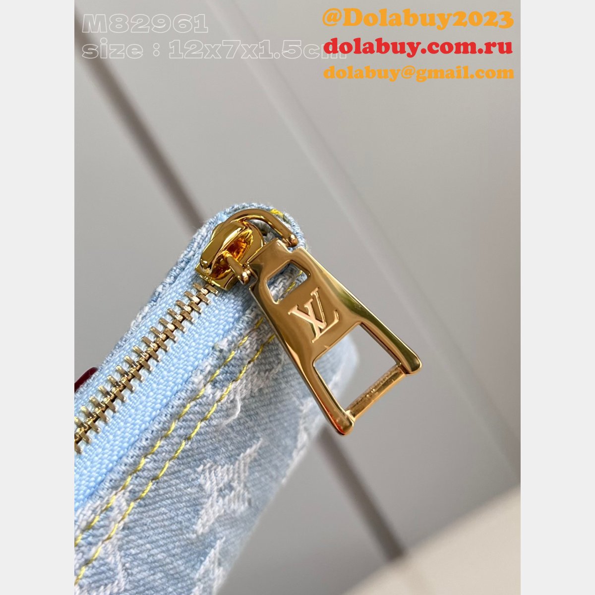 Key Pouch Monogram Denim M82961 7 Star Louis Vuitton Replica Bag