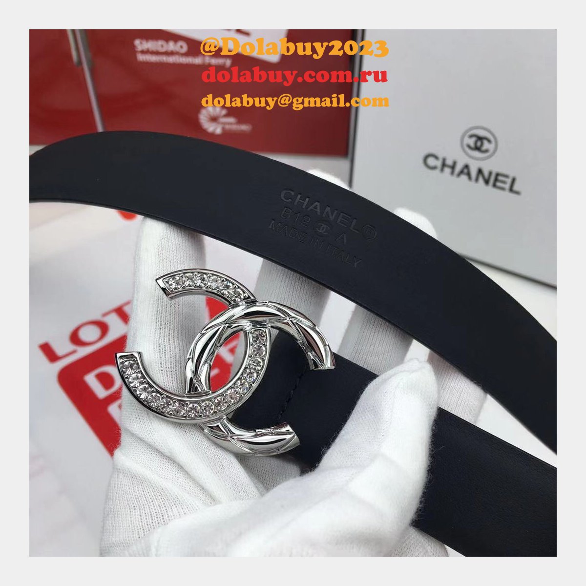 AAA+ Replica CC Leather Belt Width 3.0cm black