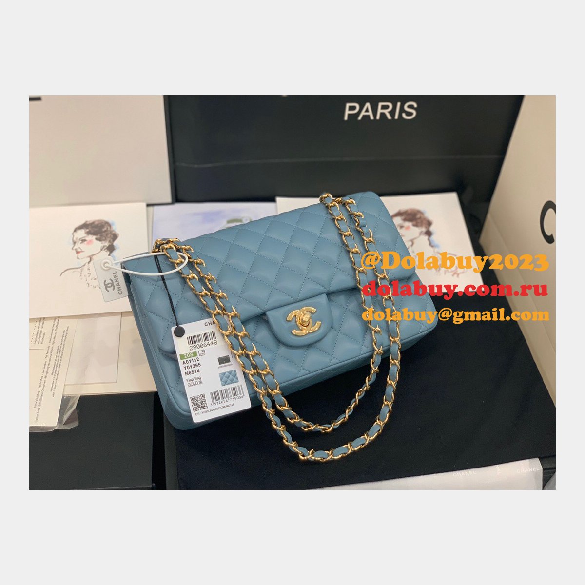 Wholesale Best Replica Lambskin CF1112 25CM Handbags Online China Sale