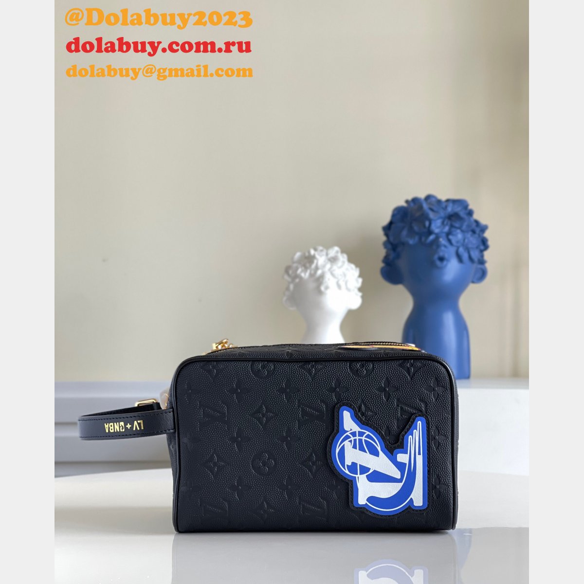 Louis Vuitton High Quality Replica M58515 LVxNBA Cloakroom Dopp Kit Travel Black