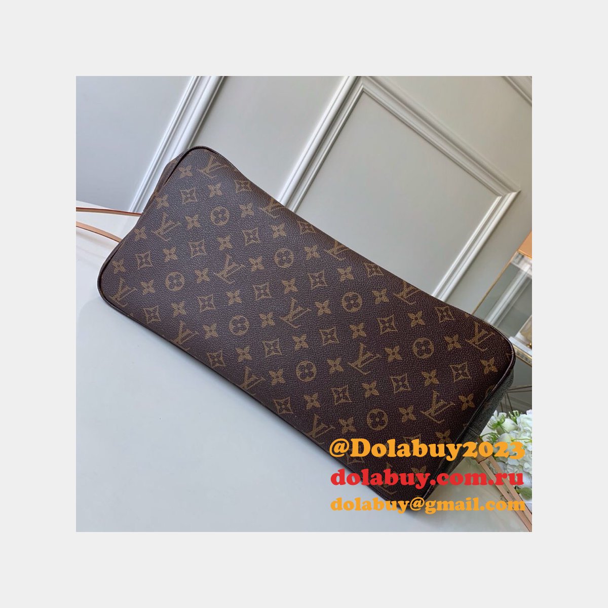 High Quality Louisy Vuittun Monogram Canvas Neverfull GM red Bag 40CM