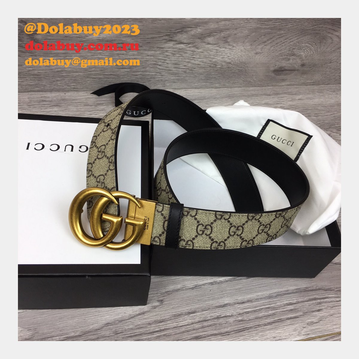 G*u*i belt with double g buckle 38mm fashion