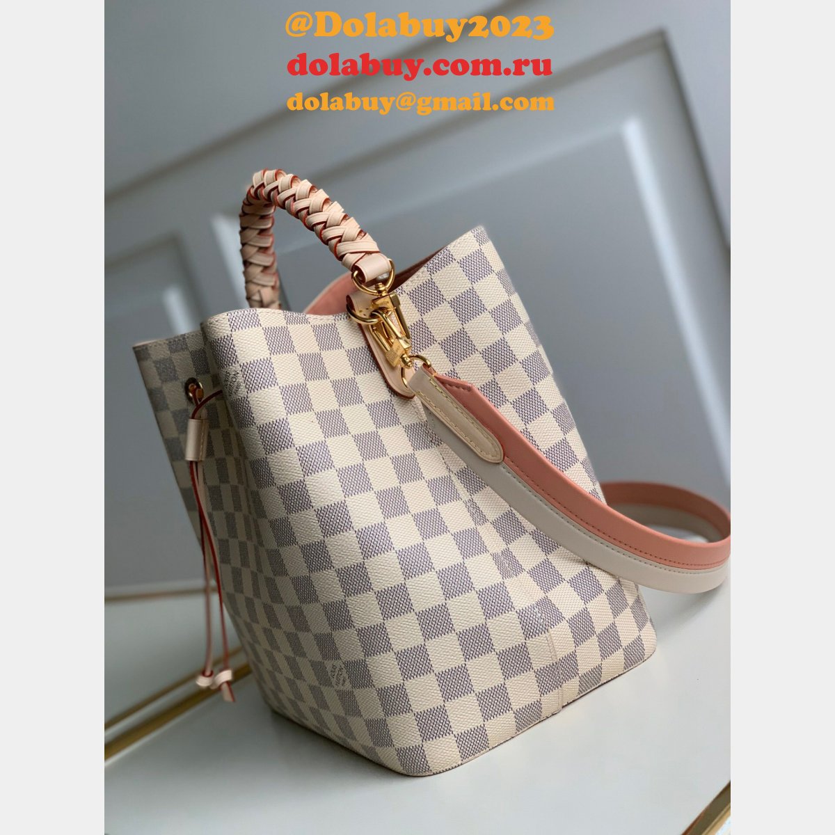 Louis Vuitton Replica N40344 Néonoé MM Damier Azur Canvas