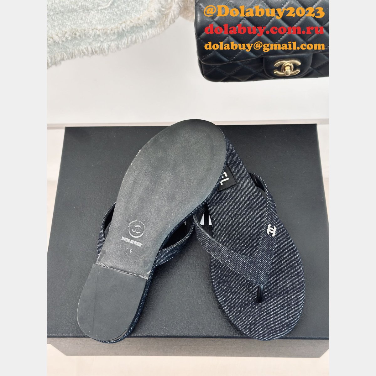 Top Quality CHANE THONGS SLIPPERS 2024