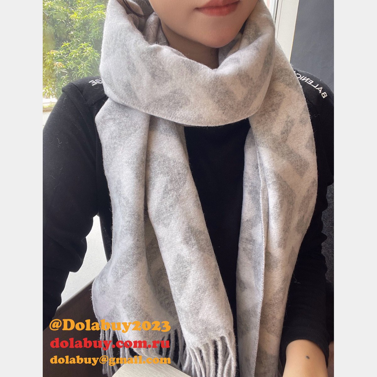 designer knockoff F**di cashmere scarf
