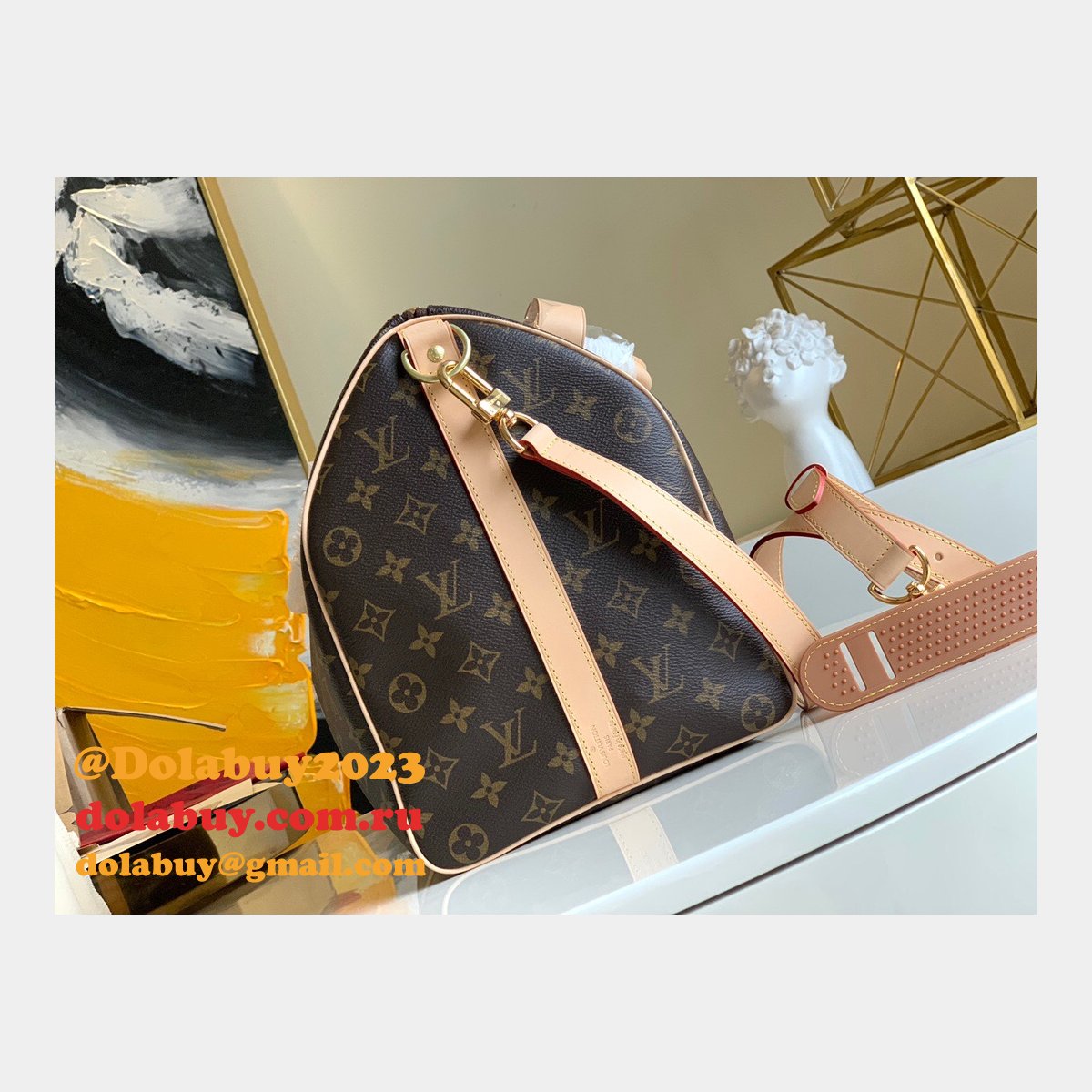 Louis Vuitton Replica 45/50/55cm Keepall Bandouliere Monogram Eclipse M41418 Canvas