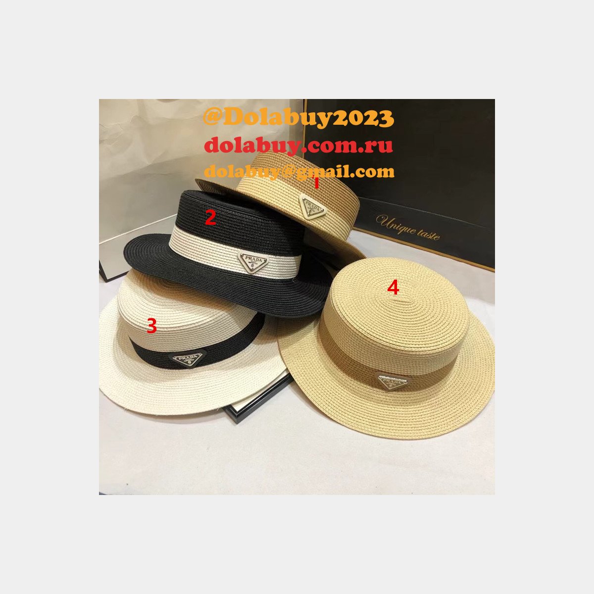 High Quality Prada Canvas foldable fisherman hat