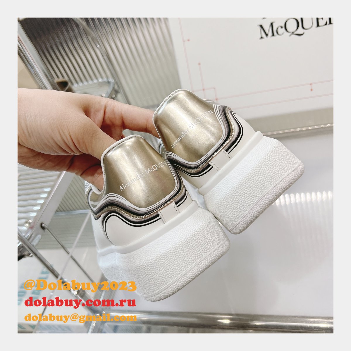 Top Quality ALEXANDER REPLICA women/men white shoes