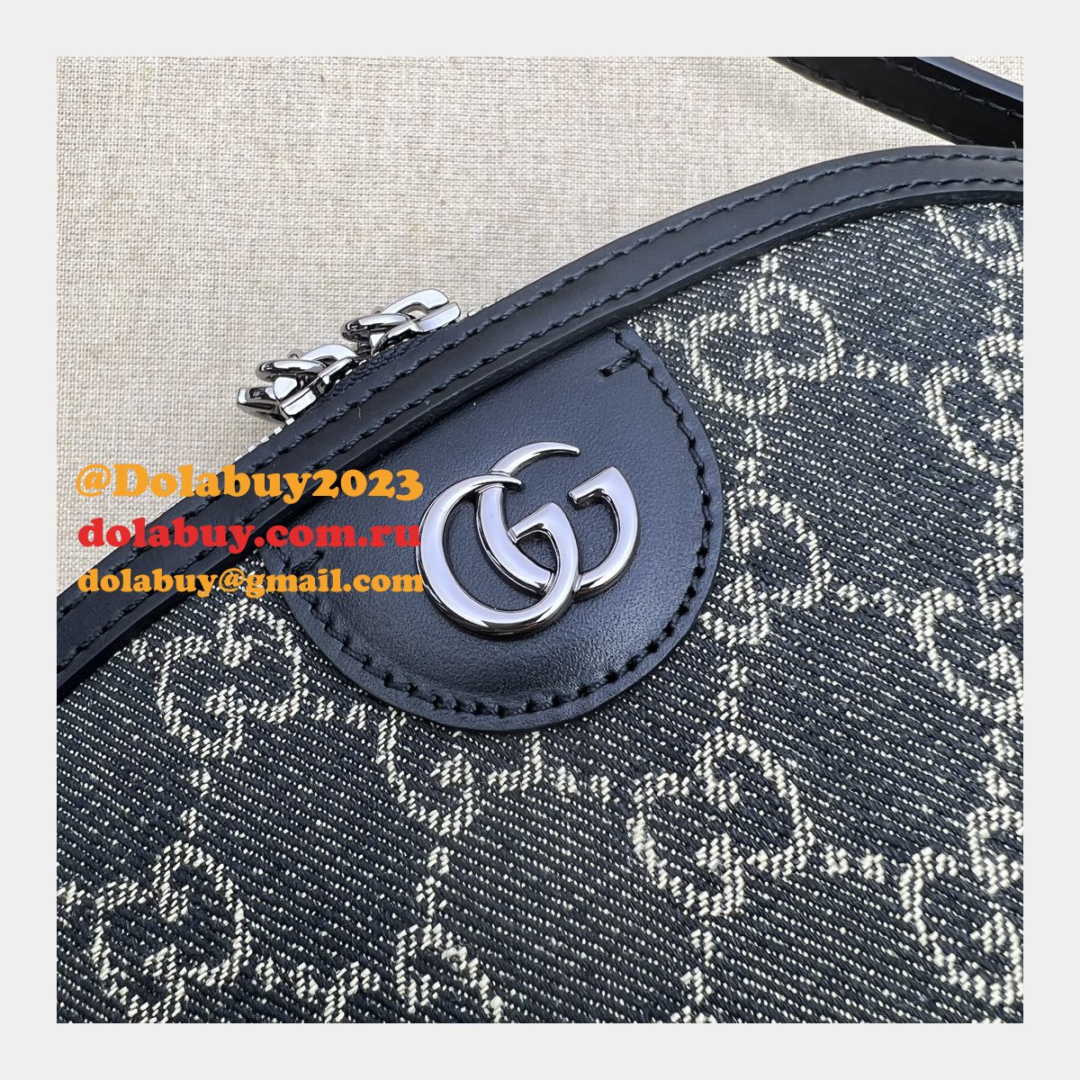 Quality Best Fake Black Ophidia GG 499621 Shoulder Fashion Bag