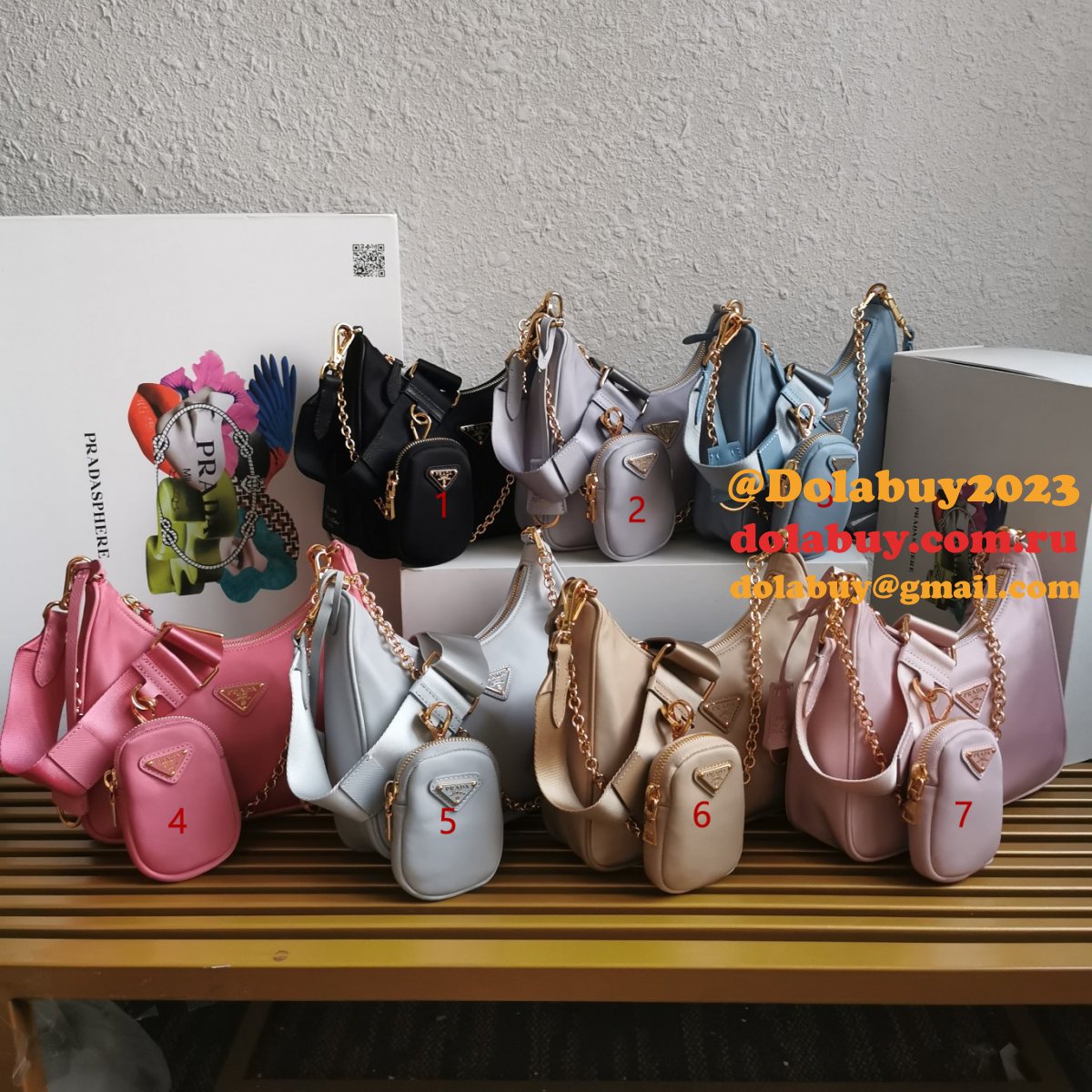 Prada Replica Nylon Hobo 1BH204 Knock Off Designer Bag