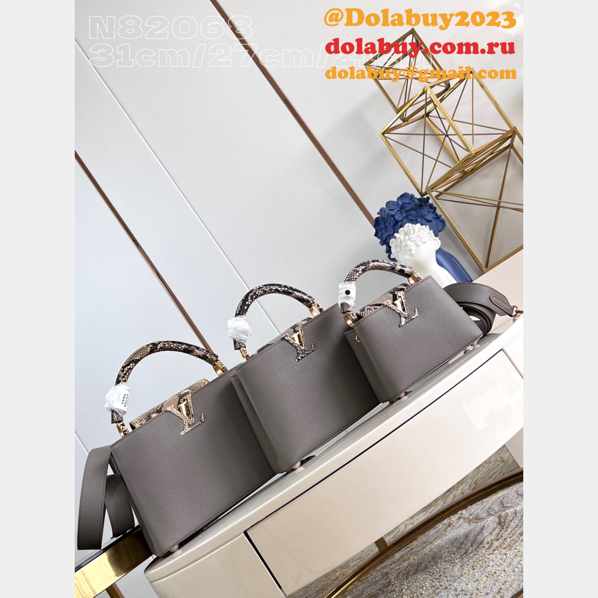 High Quality LV Capucines N82068 Best Replcia Bag