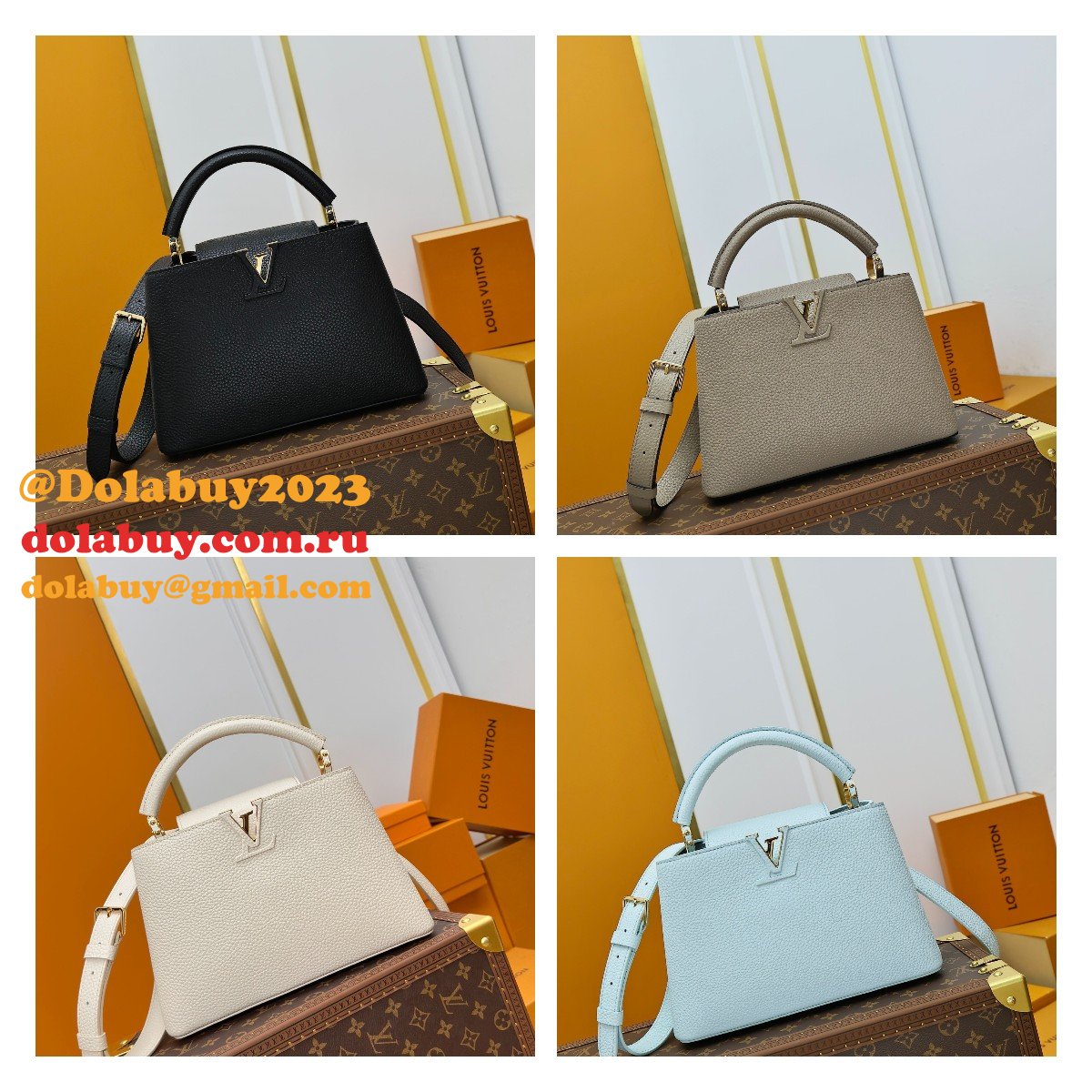 Luxury Designer Louis Vuitton Capucines BB M24728 Handbag