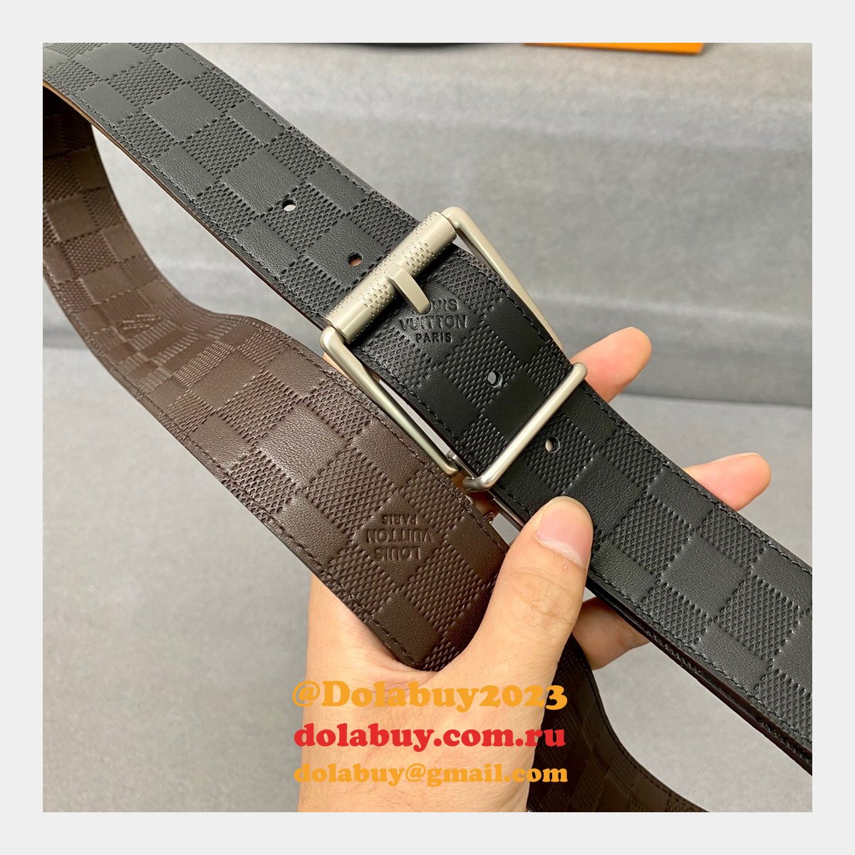 Louis Vuittons Knockoff Damier 40mm Infini Belts