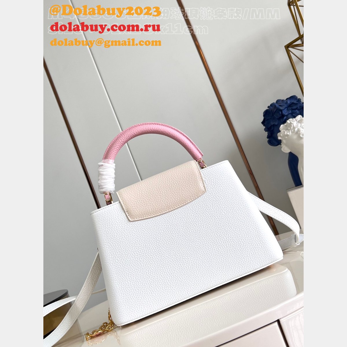 Replica 1:1 Mirror Louis Vuitton Capucines M48865 White Bags