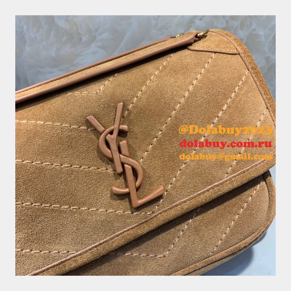 Ysl Saint Laurent niki mini Top Quality 22cm Brown Bag