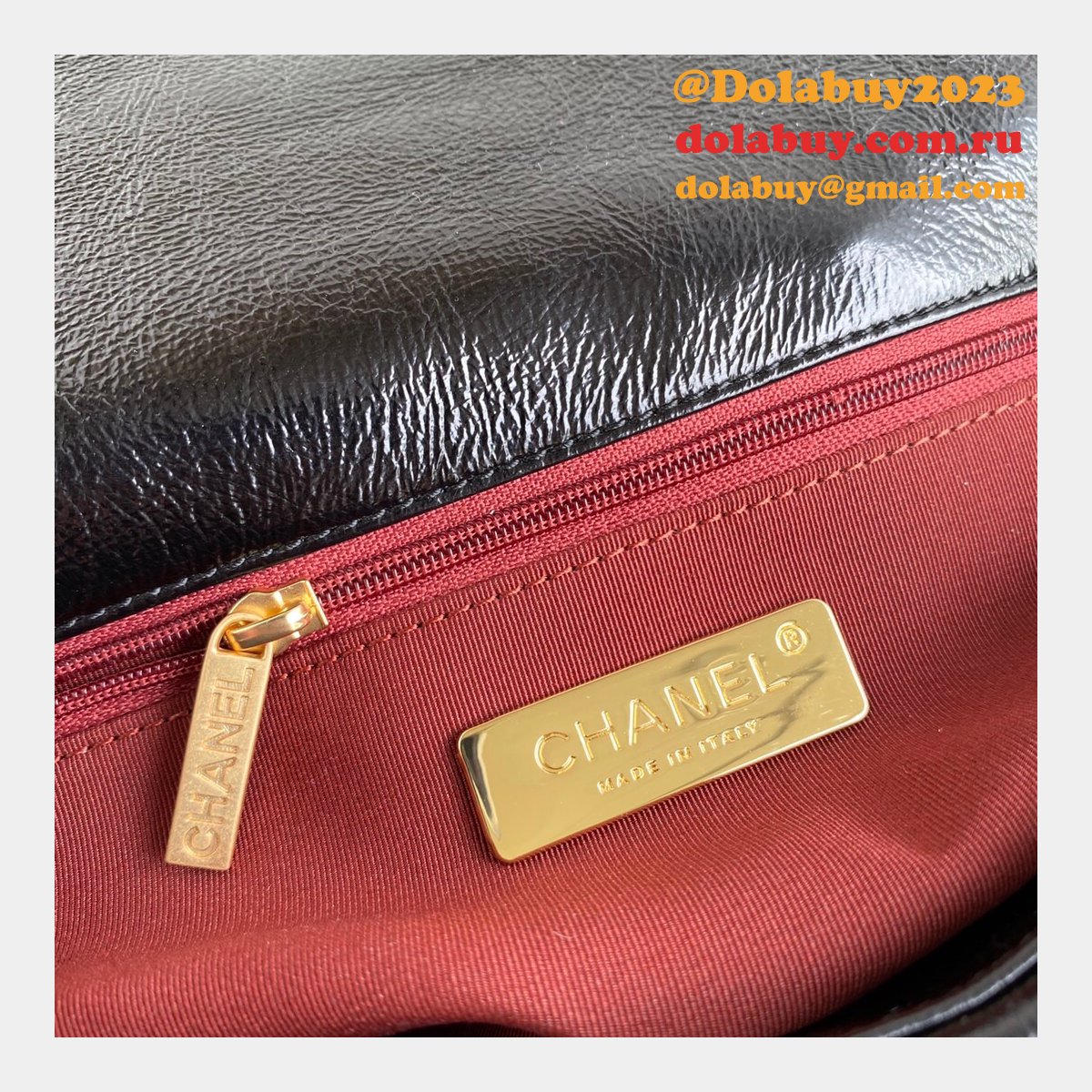 CC High Quality 19 Large Flap AS1161 Black/Red Fakes 30CM Bag