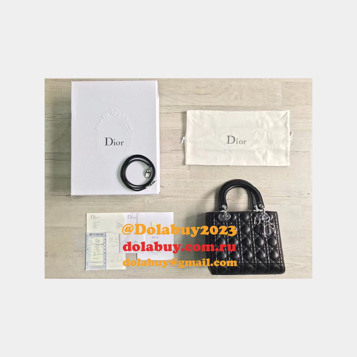 Fashion Christian Dior Lady Dior Top Quality 24CM Fake Bag