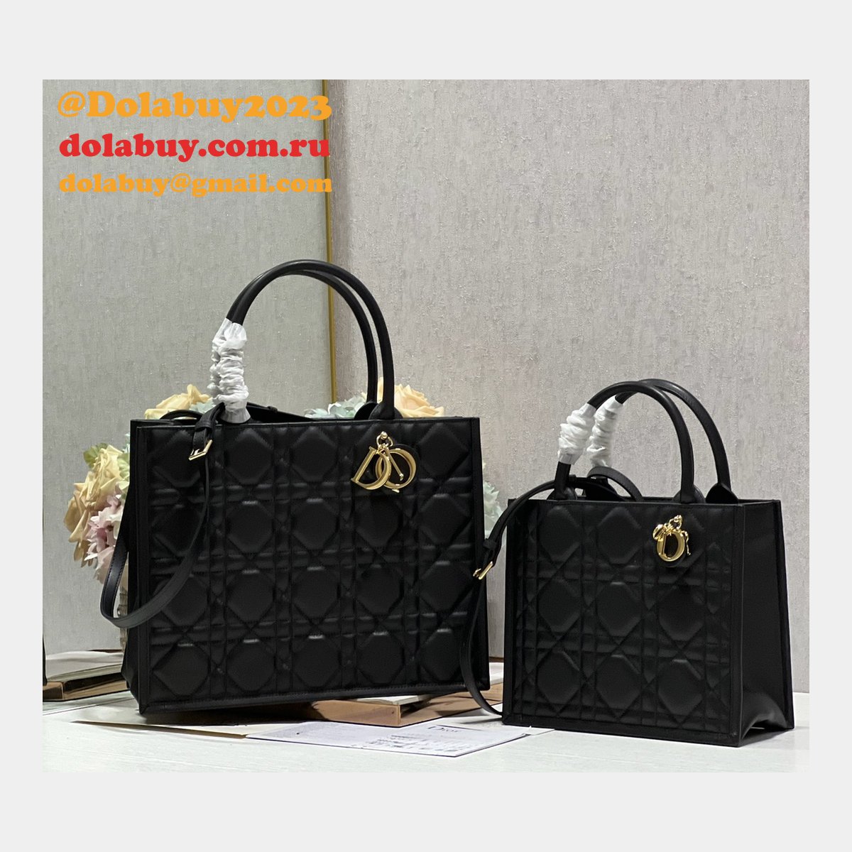 Designer dior book tote leather with strap 1286/1265