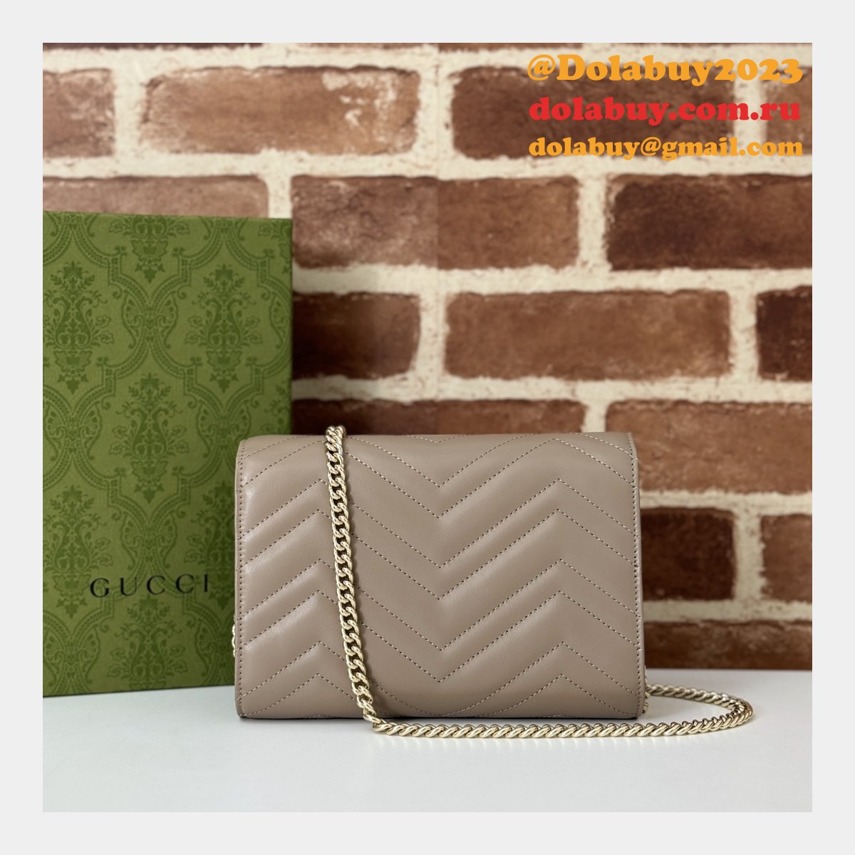 perfect G*u*i replicas 474575 gg marmont super chain wallets high bag