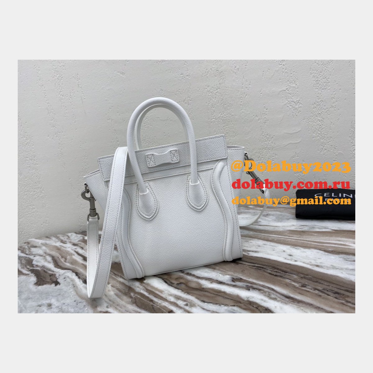 Buy Online Celine White Nano Luggage Bag-168243