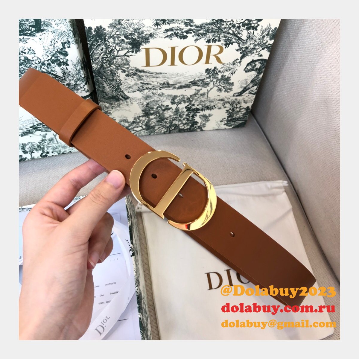 UK Top Quality Christian Dior 3.5CM Multi-color Belts
