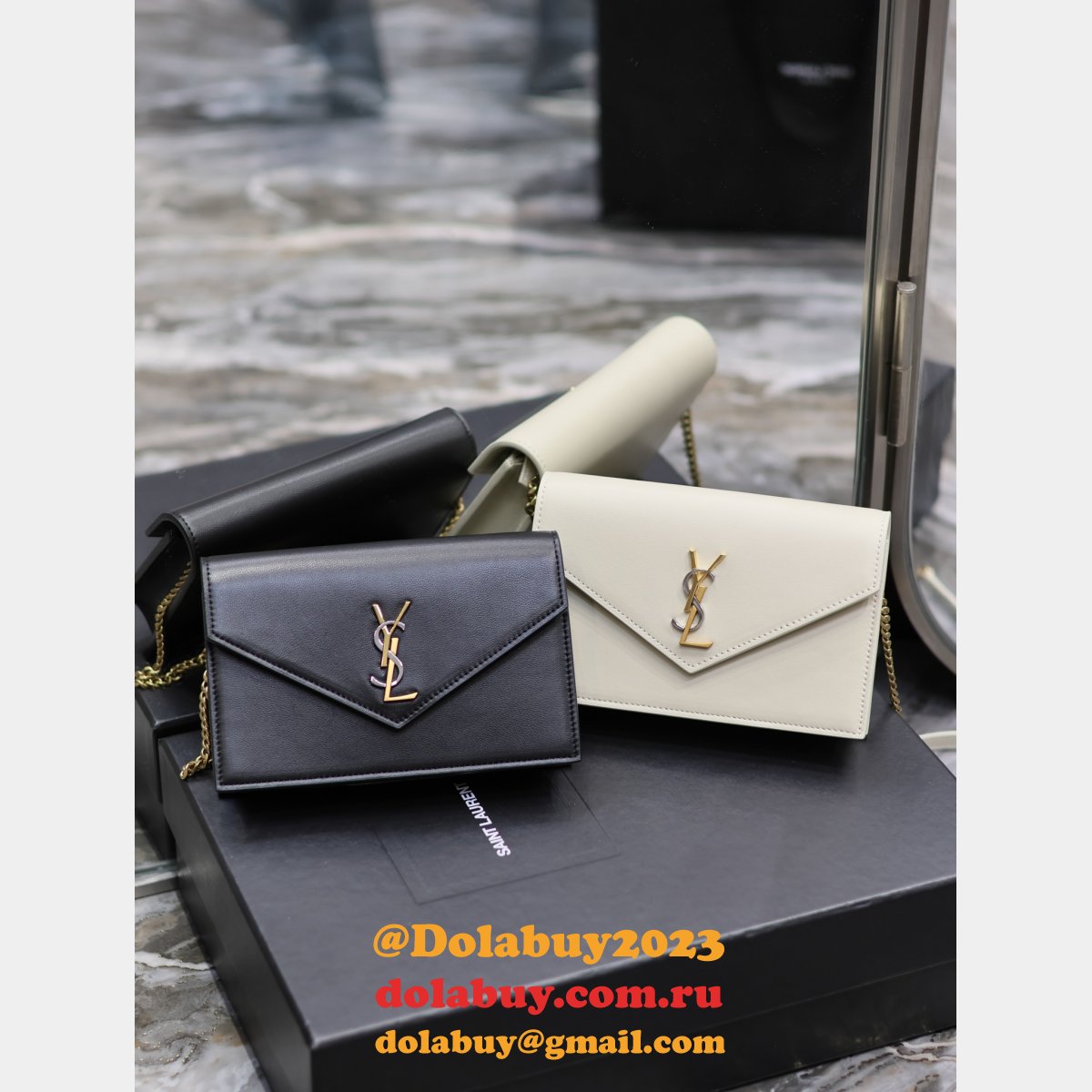 Replica YSL 19cm Fake Saint Laurent WOC Monogram Chain 393953 Bag