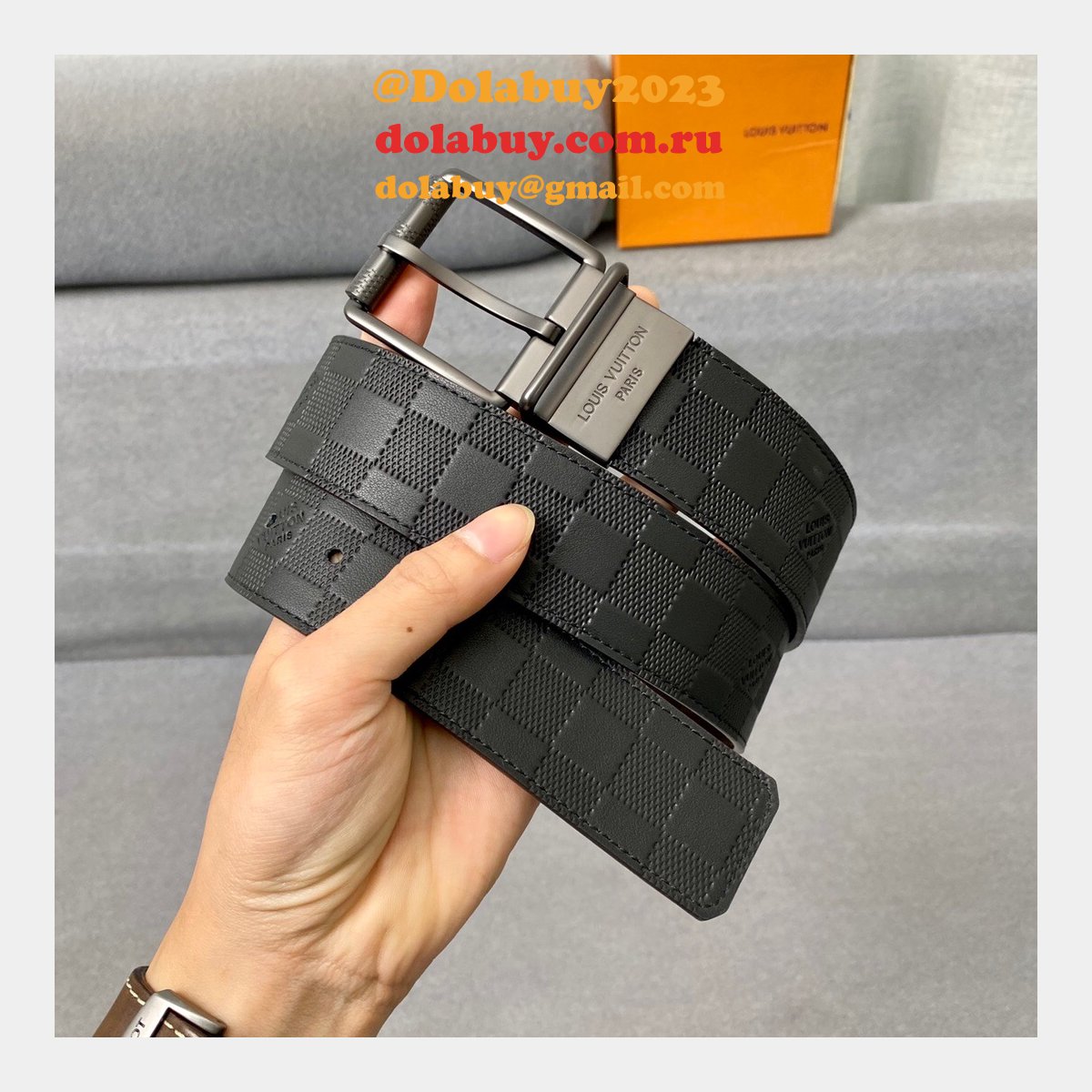 Louis Vuittons Knockoff Damier 40mm Infini Belts